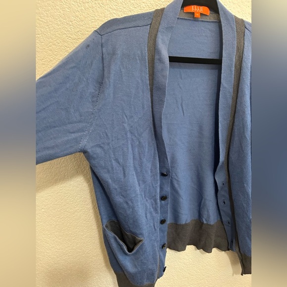 Blue Elle Homme Button Up Sweater - Picture 2 of 12